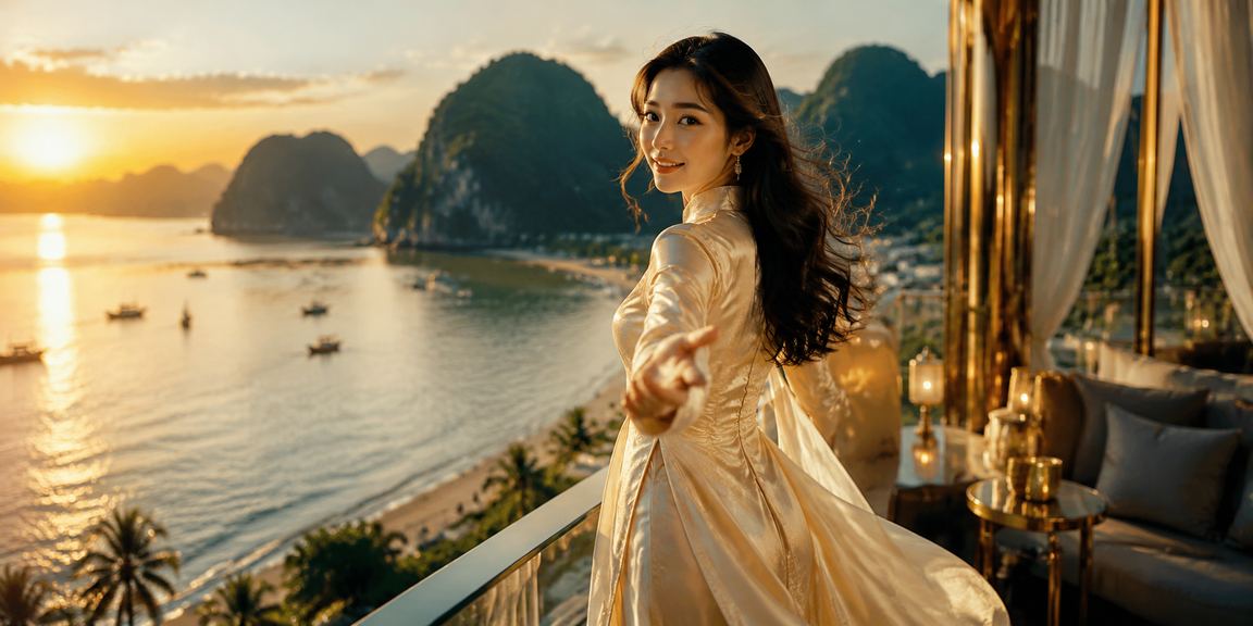 Khung cảnh chơi game tại casino trong trang phục truyền thống Việt Nam Áo dài